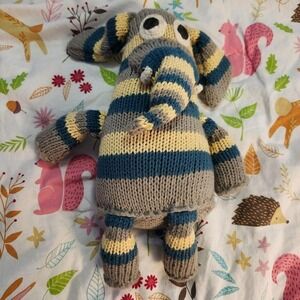 Handmade Little Ndaba Blue‎ Yellow Snuggle Elephant